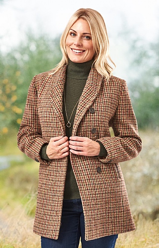 Double Breasted Harris Tweed Coat