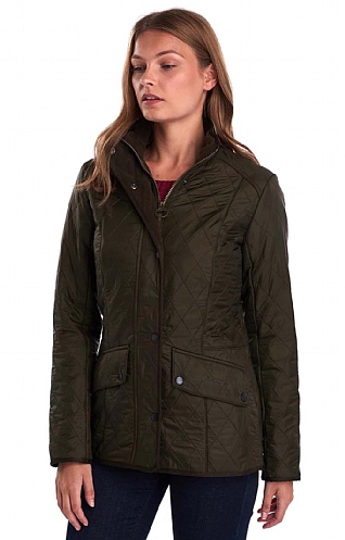 Ladies Barbour Cavalry Polarquilt Jacket, Dark Olive/Olive