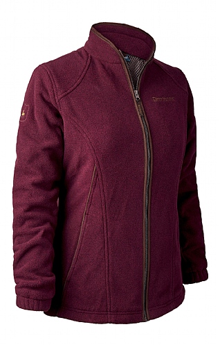 Ladies Deerhunter Josephine Windproof Fleece Jacket - Burgundy red