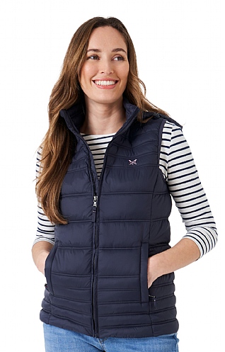 Ladies Crew Clothing Lightweight Padded Gilet, Dark Navy