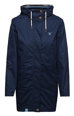 Ladies Beachcomber Long Waterproof Jacket - Navy Blue
