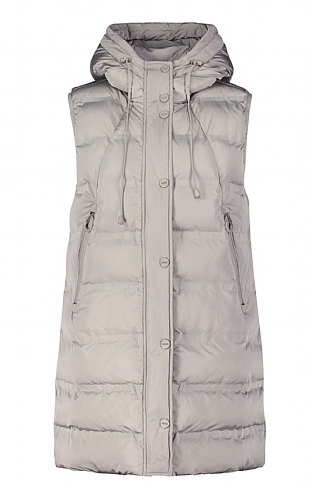 Ladies Betty Barclay Long Quilted Gilet, Foggie Dew