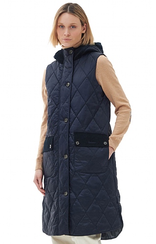 Ladies Barbour Mickley Gilet, Dark Navy/Dress