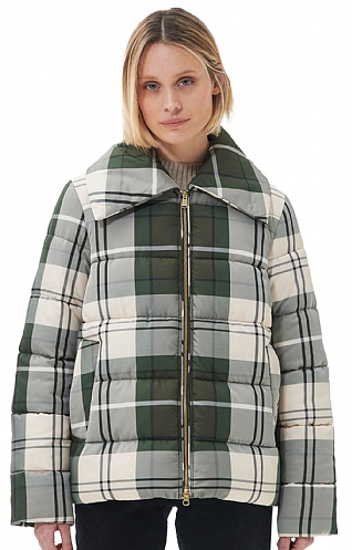 Ladies Barbour Tartan Germain Quilted Jacket, Ancient Poplar/Tartan