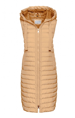 House Of Bruar Ladies Long Quilted Gilet, Sand