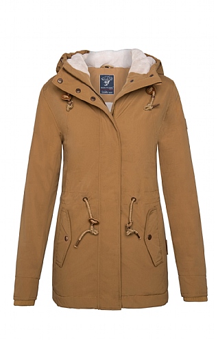 House Of Bruar Ladies Drawstring Parka, Camel