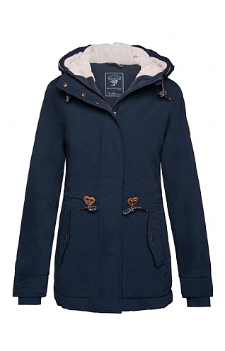 House Of Bruar Ladies Drawstring Parka - Navy Blue, Navy