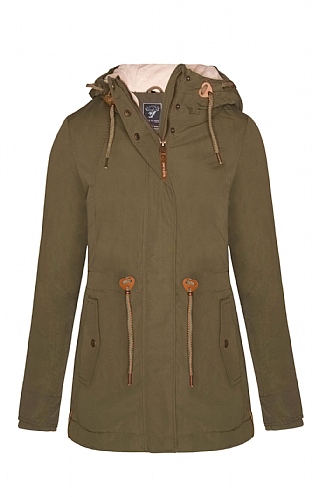 House Of Bruar Ladies Drawstring Parka - Olive, Olive