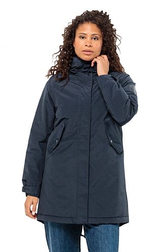 Ladies Jack Wolfskin Talforst Parka, Night Blue