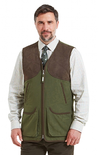 Mens Schoffel Stamford Shooting Vest, Hunter Green