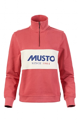 Ladies Musto Classic Half Zip Sweater, Sweet Raspberry
