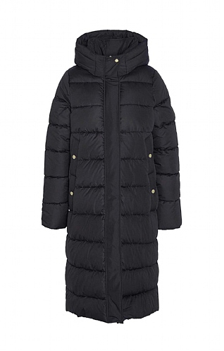 Ladies Barbour International Longline Barron Puffer Jacket Black House of Bruar