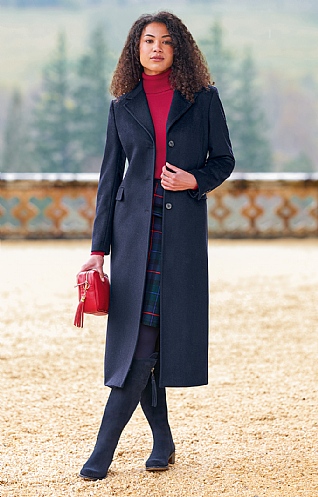 Single Breasted Full Length Cashmere Coat