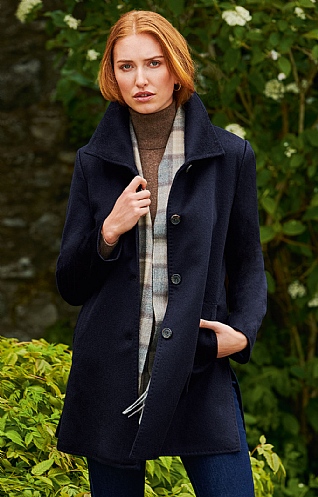 Short Funnel Cashmere Coat