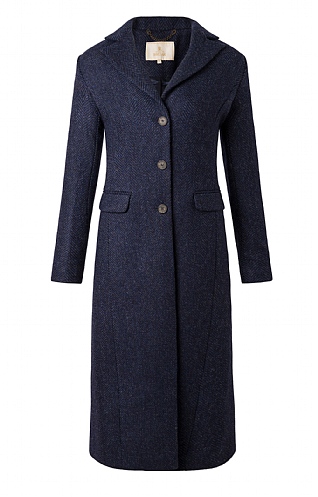Ladies Full Length Single Breasted Coat Blue House of Bruar