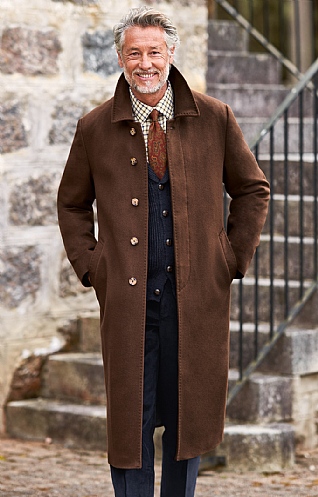 Inset Sleeve Cashmere Coat