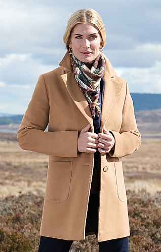 Peak Lapel Wool & Cashmere Coat