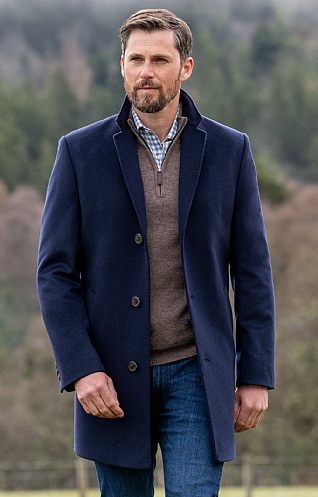 Men's navy hotsell wool coat