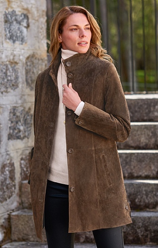 Faux shearling on sale suede jacket