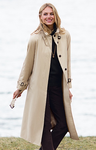 Ladies Microfibre Full Length Raincoat
