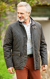 Leather Trim Quilted Wax Jacket Leather Trim Quilted Wax Jacket