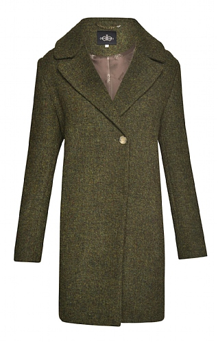 House of Bruar Harris Tweed Ladies Harris Tweed Stornoway Coat, Green Melange