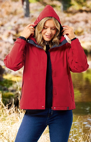 House Of Bruar Ladies Waterproof Jacket - Red, Red