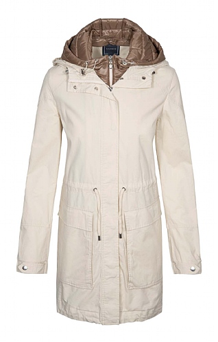 Cotton and Linen Gilet Inset Hooded Jacket