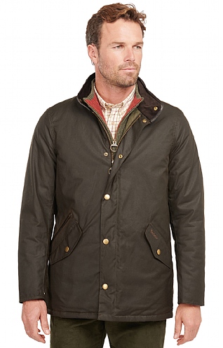 Mens Barbour Prestbury Wax Jacket - Olive, Olive