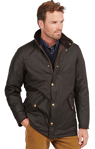 Mens Barbour Prestbury Wax Jacket, Rustic