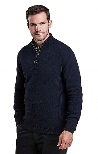 Mens Barbour Holden Half Zip - Navy Blue, Navy