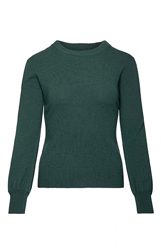 Cashmere Puff Sleeve Crew