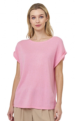 Brodie Cashmere Ladies Lizzie T-Shirt, Bubblegum