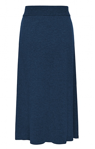House of Bruar Munrospun Merino & Cashmere Skirt - Denim Blue