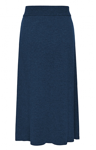 House of Bruar Munrospun Merino & Cashmere Skirt - Denim Blue, Denim