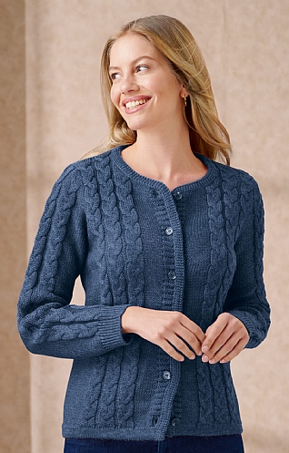 Pure New Wool Cable Cardigan