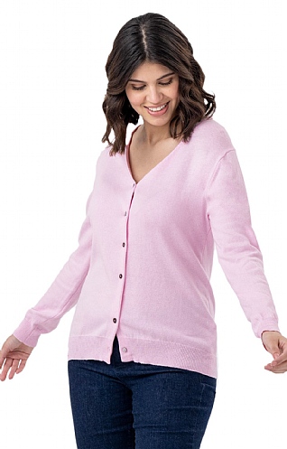 Ladies Cotton u0026 Cashmere V Neck Cardigan - House of Bruar