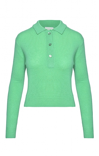 Brodie Cashmere Ladies Cashmere Chiquita Polo Top, Peacock