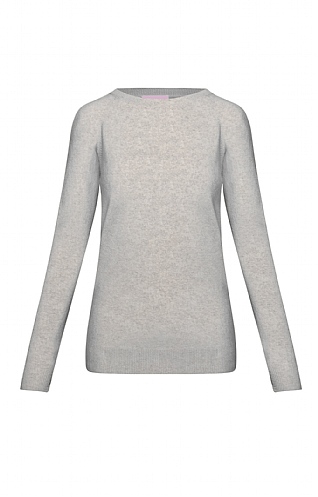 Brodie Cashmere Ladies Chan Chan Cashmere Sweatshirt, Silver Grey