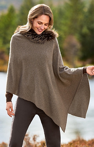 Fox Fur & Cashmere Poncho