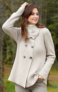 Ladies Cashmere & Silk Double Breasted Cardigan