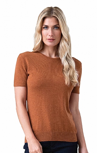 Ladies Cashmere 2 Ply Short Sleeve Crew Neck Ladies Cashmere 2 Ply Short Sleeve Crew Neck