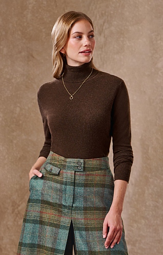 Ladies Cashmere 2 Ply Roll Neck