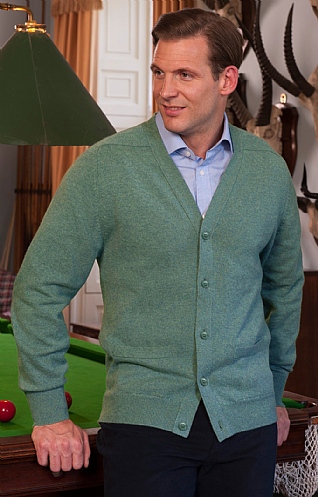 House of Bruar 2 ply Lambswool V Neck Cardigan