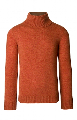 Mens Classic Roll Neck Sweater Orange House of Bruar