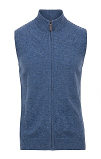 House of Bruar Mens Country Lambswool Gilet - Denim Blue, Denim