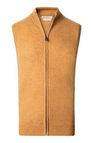 House of Bruar Mens Country Lambswool Gilet, Ochre