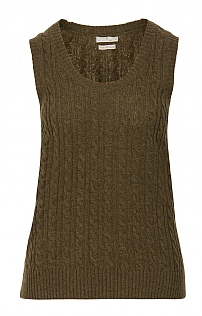 Ladies Country Lambswool Cable Slipover