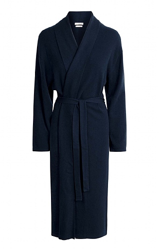House of Bruar Cashmere Dressing Gown - Navy Blue