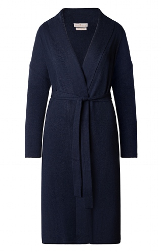 House of Bruar Cashmere Dressing Gown - Navy Blue, Navy